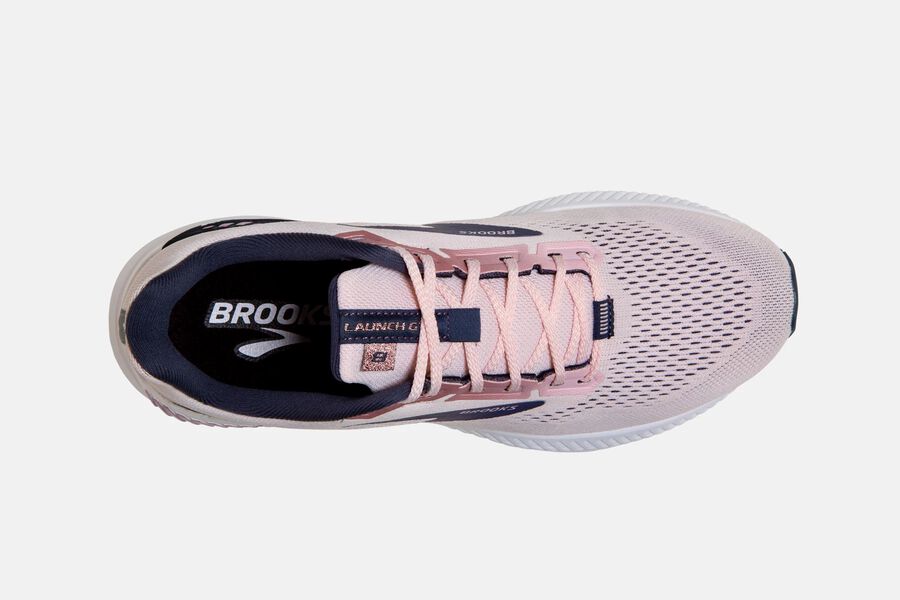 Brooks Israel Launch GTS 8 Road Running Shoes Womens - Pink/Black - YIK-863590